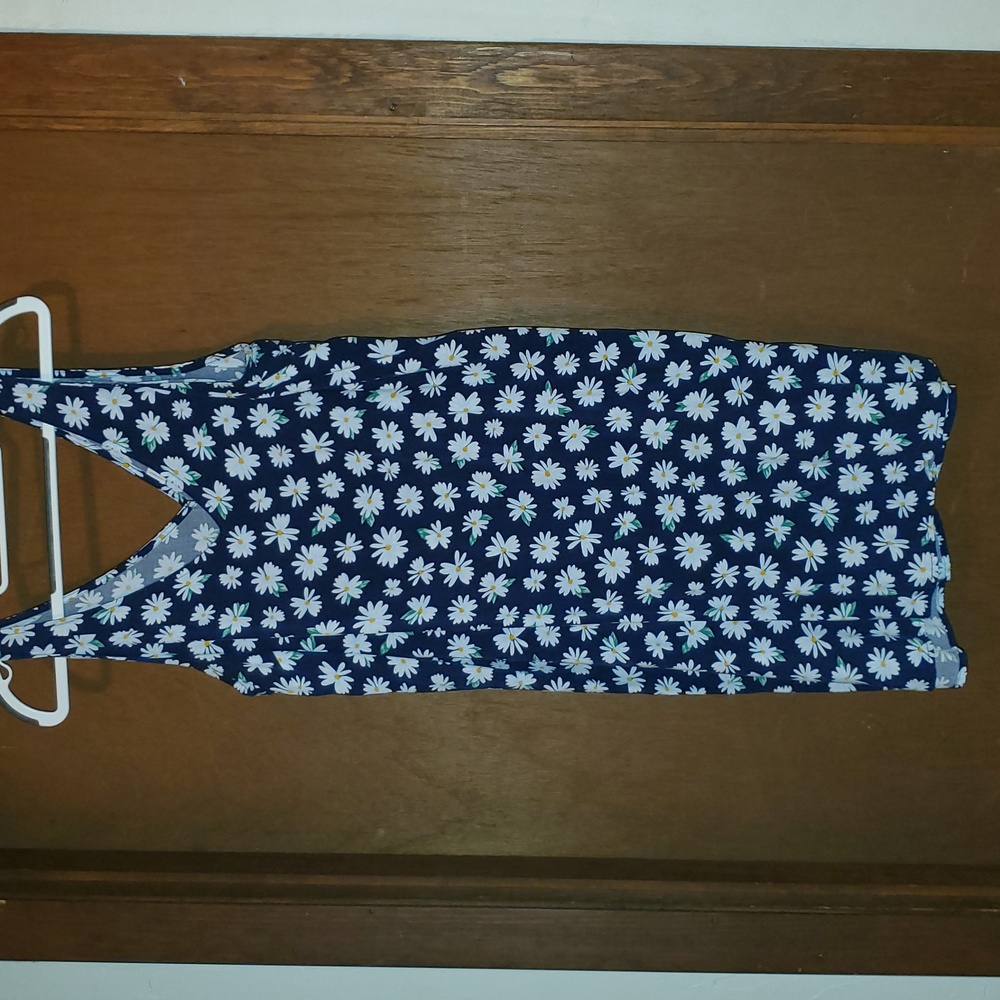 Old Navy Large Daisy Navy  VNECK Dress